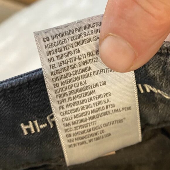 American Eagle Woman's Hi-Rise Jegging Size SP 360° Super Stretch Black Denim Pa - Picture 15 of 16